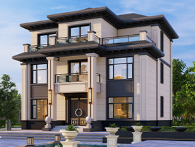 12.7×11.2米 三層新中式別墅  占地149.44平方  編號(hào)：2023091788